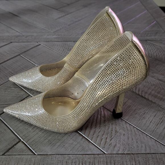 Steve Madden Pumps Womens 8 Altisha Gold Tone Heel Bling Sparkle - Picture 5 of 10